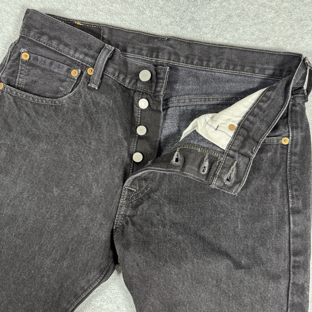Levi's 501 Original Fit Jeans Men's 30x30 Black Straight Leg Button Fly Denim